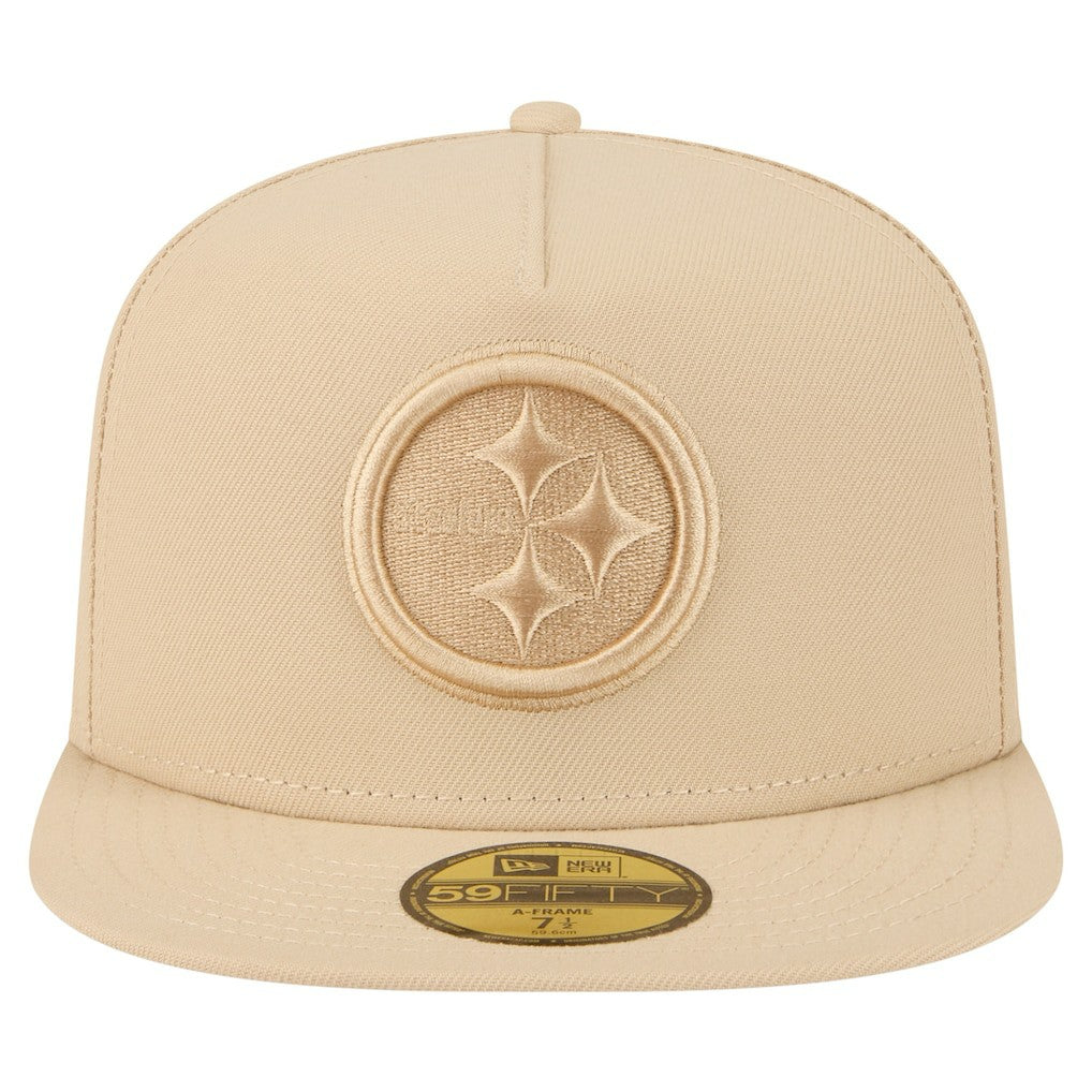 Pittsburgh Steelers New Era Color Pack A-Frame 59FIFTY Fitted Hat - Beige - NFL