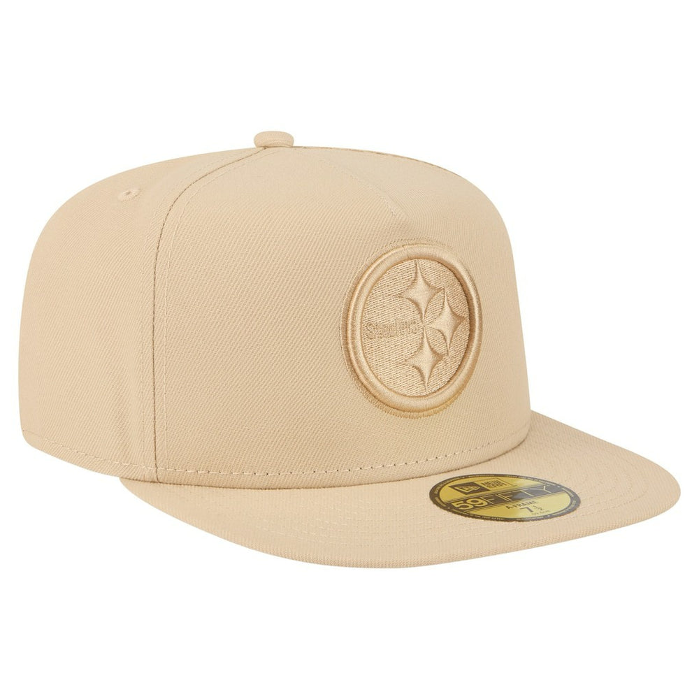 Pittsburgh Steelers New Era Color Pack A-Frame 59FIFTY Fitted Hat - Beige - NFL