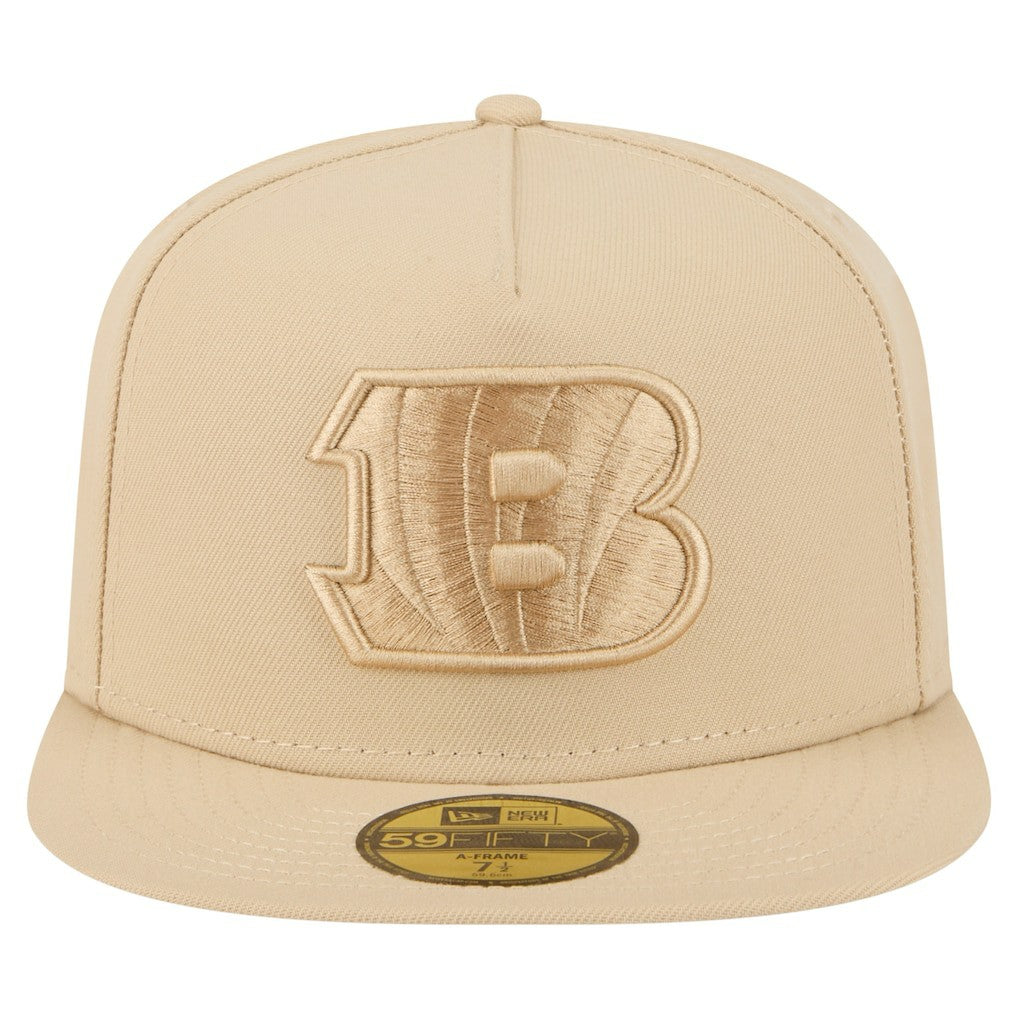 Cincinnati Bengals New Era Color Pack A-Frame 59FIFTY Fitted Hat - Light Beige - NFL