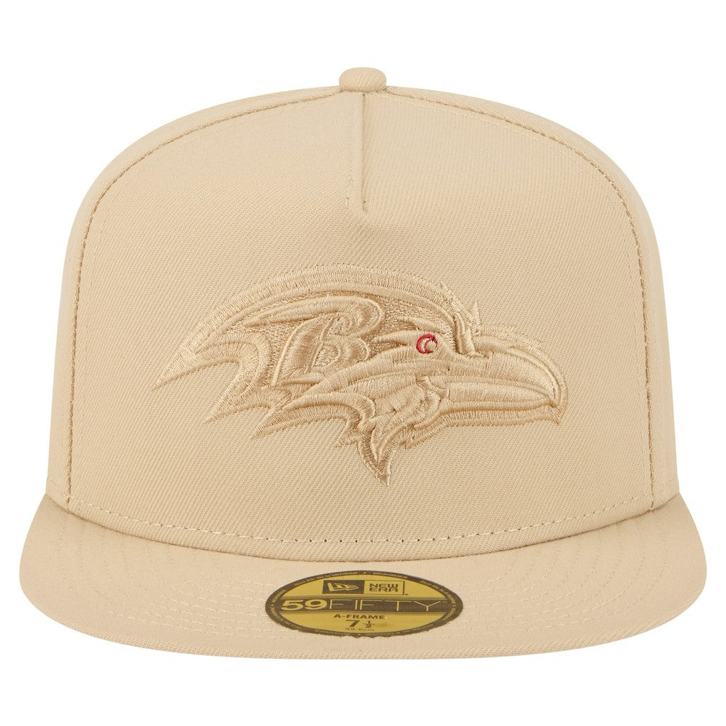 Baltimore Ravens New Era Color Pack A-Frame 59FIFTY Fitted Hat - Beige - NFL
