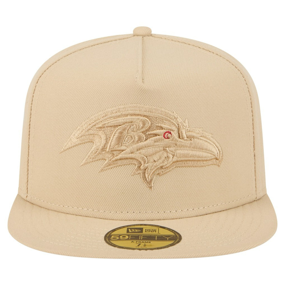 Baltimore Ravens New Era Color Pack A-Frame 59FIFTY Fitted Hat - Beige - NFL