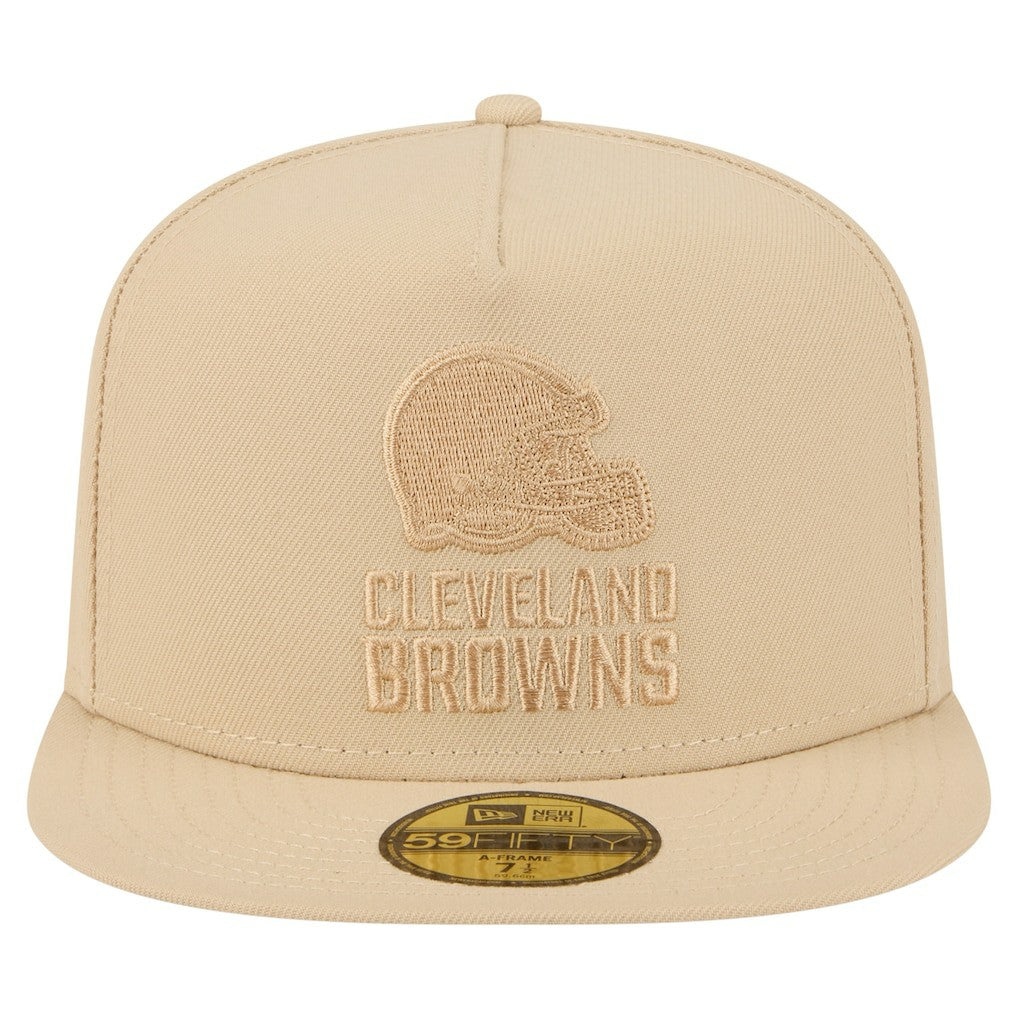 Cleveland Browns New Era Color Pack A-Frame 59FIFTY Fitted Hat - Light Beige - NFL