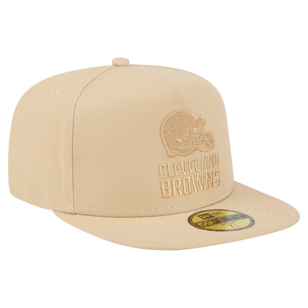 Cleveland Browns New Era Color Pack A-Frame 59FIFTY Fitted Hat - Light Beige - NFL