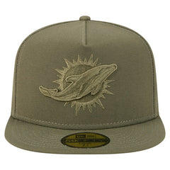 Miami Dolphins New Era Color Pack A-Frame 59FIFTY Fitted Hat - Olive - NFL