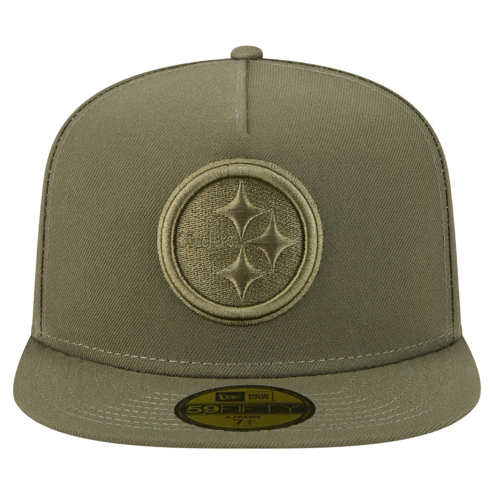 Pittsburgh Steelers New Era Color Pack A-Frame 59FIFTY Fitted Hat - Olive - NFL