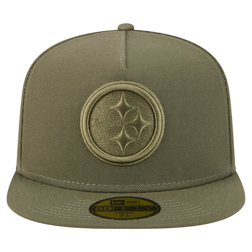 Pittsburgh Steelers New Era Color Pack A-Frame 59FIFTY Fitted Hat - Olive - NFL