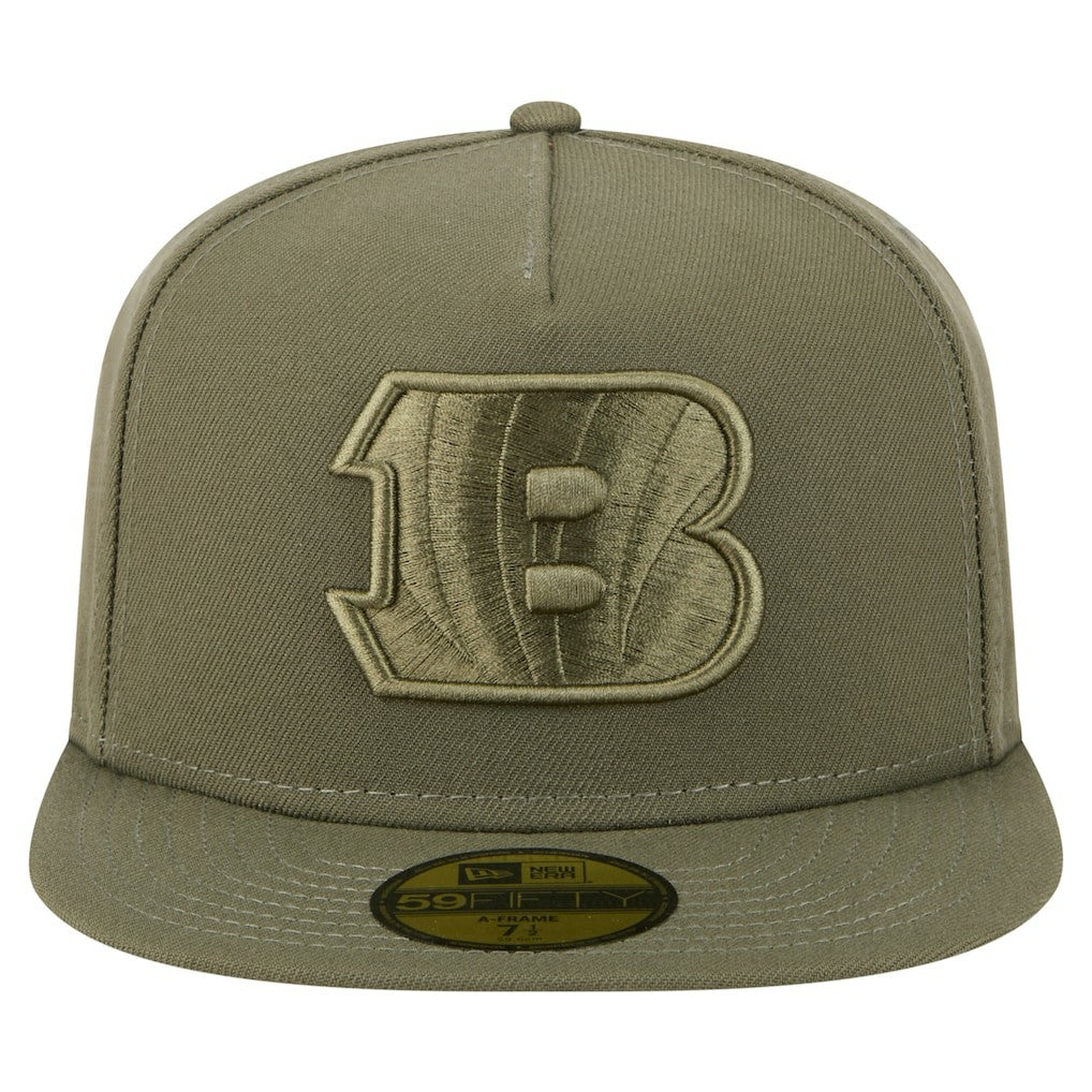 Cincinnati Bengals New Era Color Pack A-Frame 59FIFTY Fitted Hat - Olive - NFL