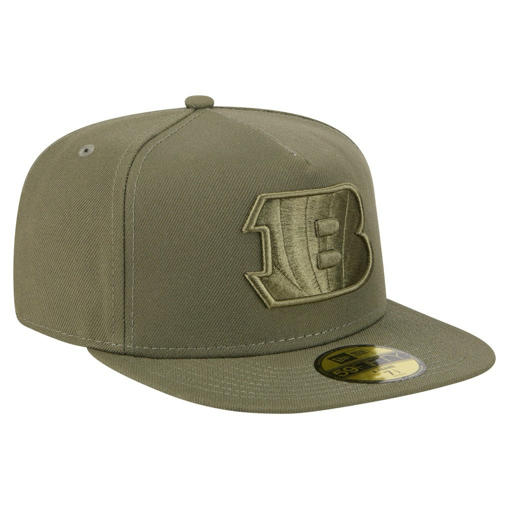 Cincinnati Bengals New Era Color Pack A-Frame 59FIFTY Fitted Hat - Olive - NFL