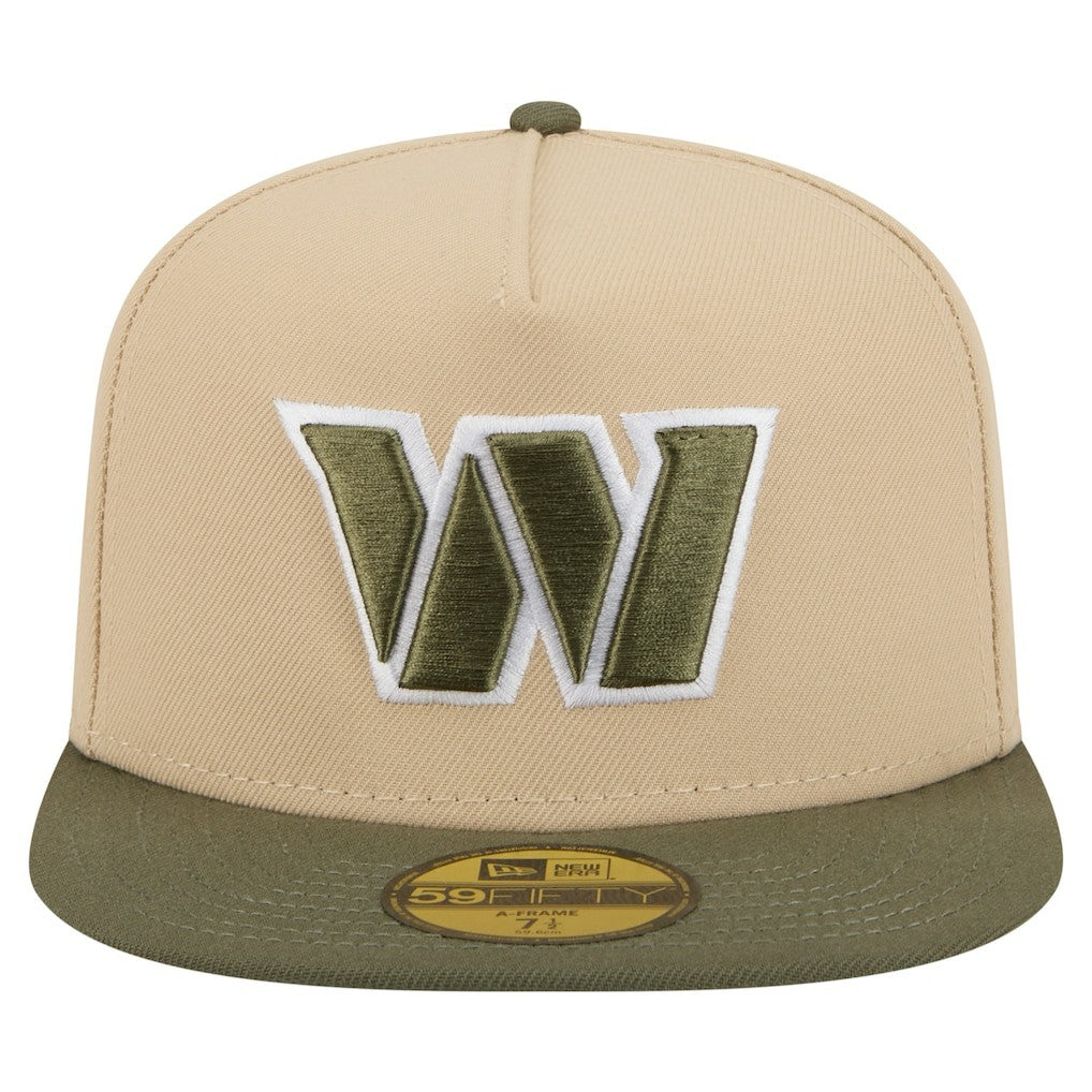 Washington Commanders New Era Color Pack A-Frame 59FIFTY Fitted Hat - Beige/Olive - NFL