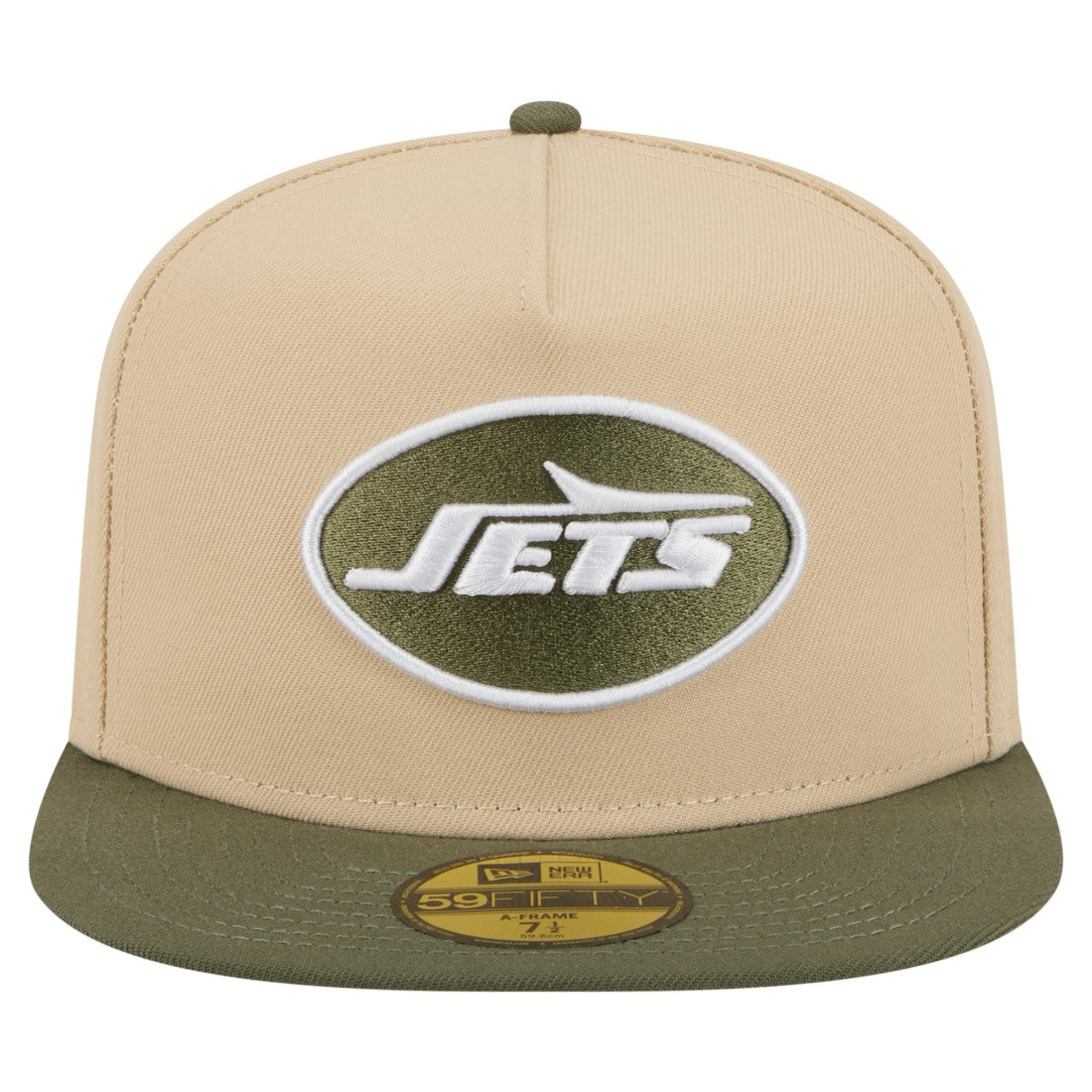 New York Jets New Era Color Pack A-Frame 59FIFTY Fitted Hat - Light Beige/Olive - NFL