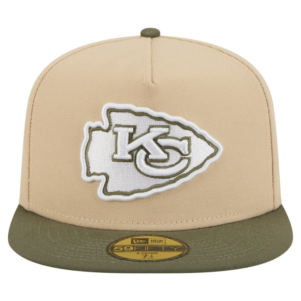 Kansas City Chiefs New Era Color Pack A-Frame 59FIFTY Fitted Hat - Light Beige/Olive - NFL