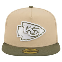 Kansas City Chiefs New Era Color Pack A-Frame 59FIFTY Fitted Hat - Light Beige/Olive - NFL
