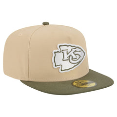 Kansas City Chiefs New Era Color Pack A-Frame 59FIFTY Fitted Hat - Light Beige/Olive - NFL