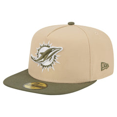 Miami Dolphins New Era Color Pack A-Frame 59FIFTY Fitted Hat - Beige/Olive - NFL
