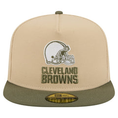 Cleveland Browns New Era Color Pack A-Frame 59FIFTY Fitted Hat - Beige/Olive - NFL