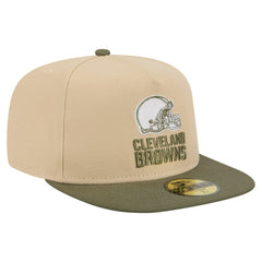 Cleveland Browns New Era Color Pack A-Frame 59FIFTY Fitted Hat - Beige/Olive - NFL