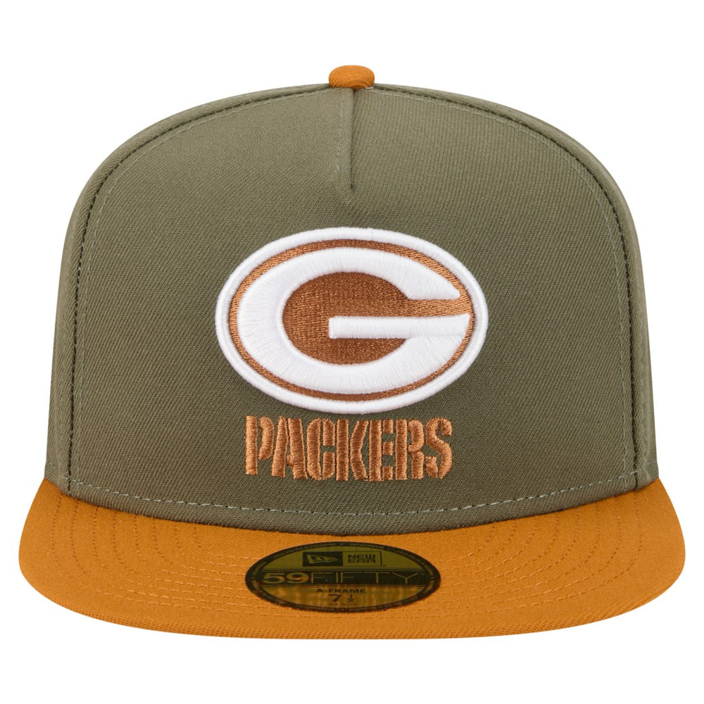 Green Bay Packers New Era Color Pack A-Frame 59FIFTY Fitted Hat - Olive/Brown - NFL