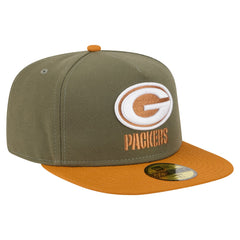 Green Bay Packers New Era Color Pack A-Frame 59FIFTY Fitted Hat - Olive/Brown - NFL