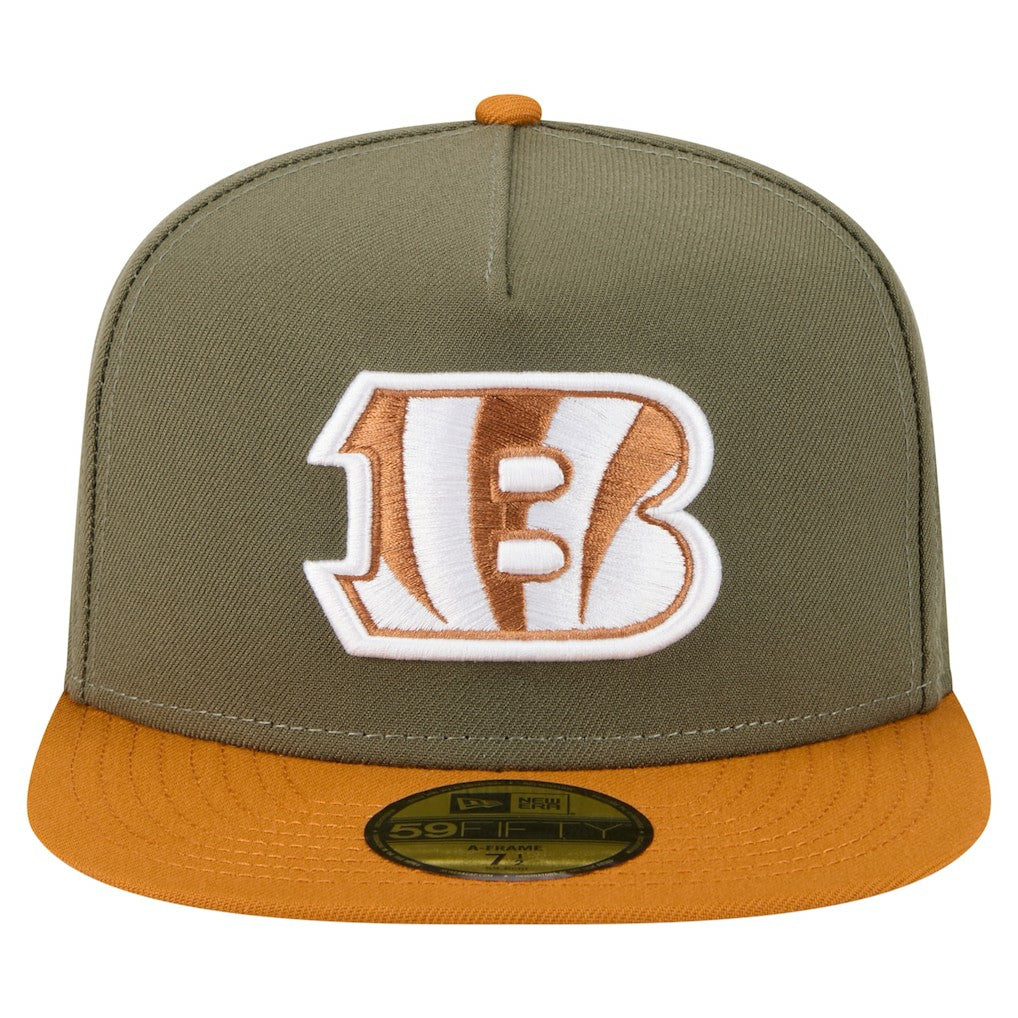 Cincinnati Bengals New Era Color Pack A-Frame 59FIFTY Fitted Hat - Olive/Brown - NFL