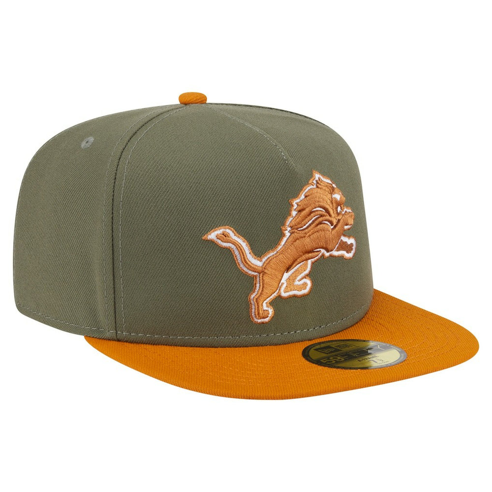 Detroit Lions New Era Color Pack A-Frame 59FIFTY Fitted Hat - Olive/Brown - NFL