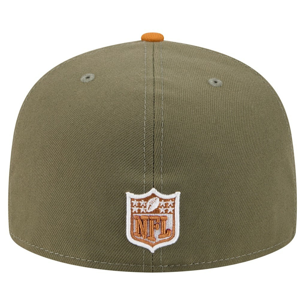 Miami Dolphins New Era Color Pack A-Frame 59FIFTY Fitted Hat - Olive/Brown - NFL