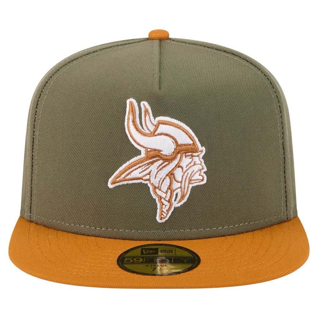 Minnesota Vikings New Era Color Pack A-Frame 59FIFTY Fitted Hat - Olive/Brown - NFL