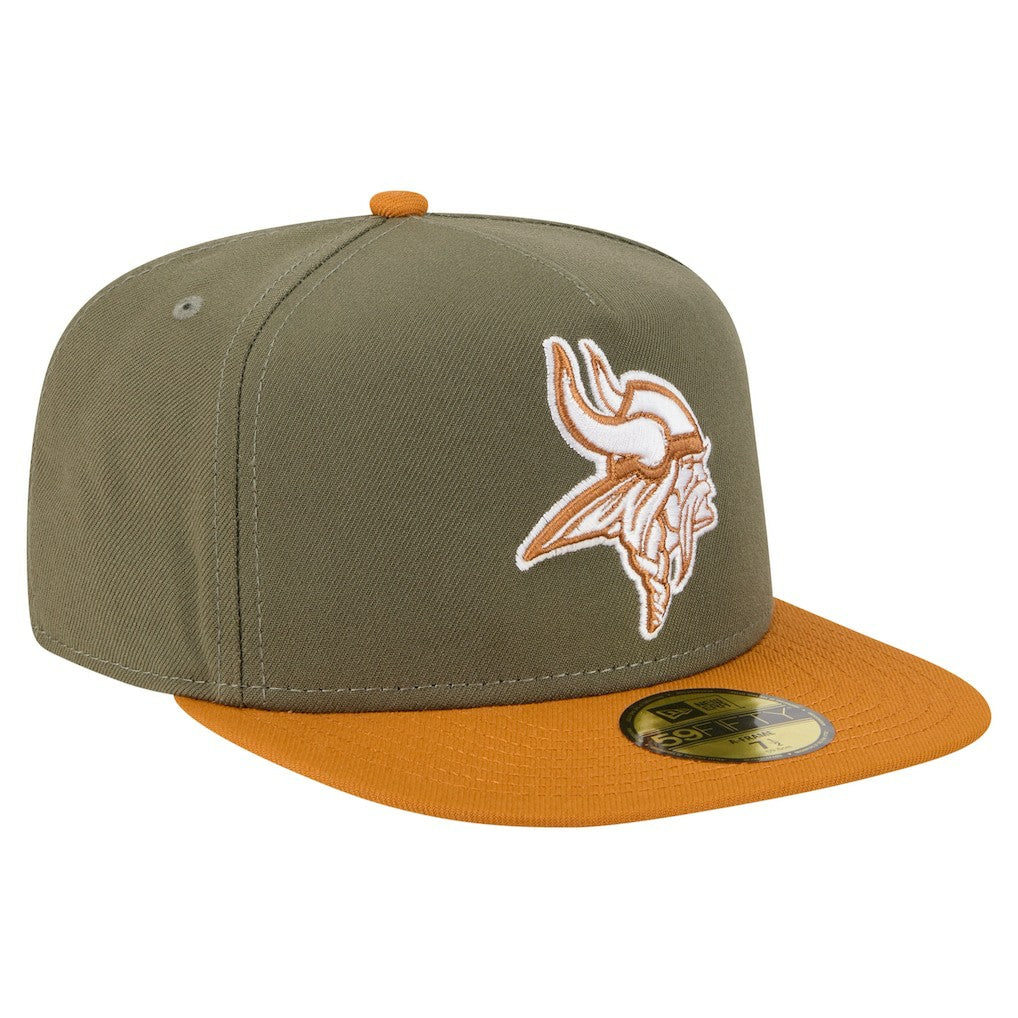 Minnesota Vikings New Era Color Pack A-Frame 59FIFTY Fitted Hat - Olive/Brown - NFL
