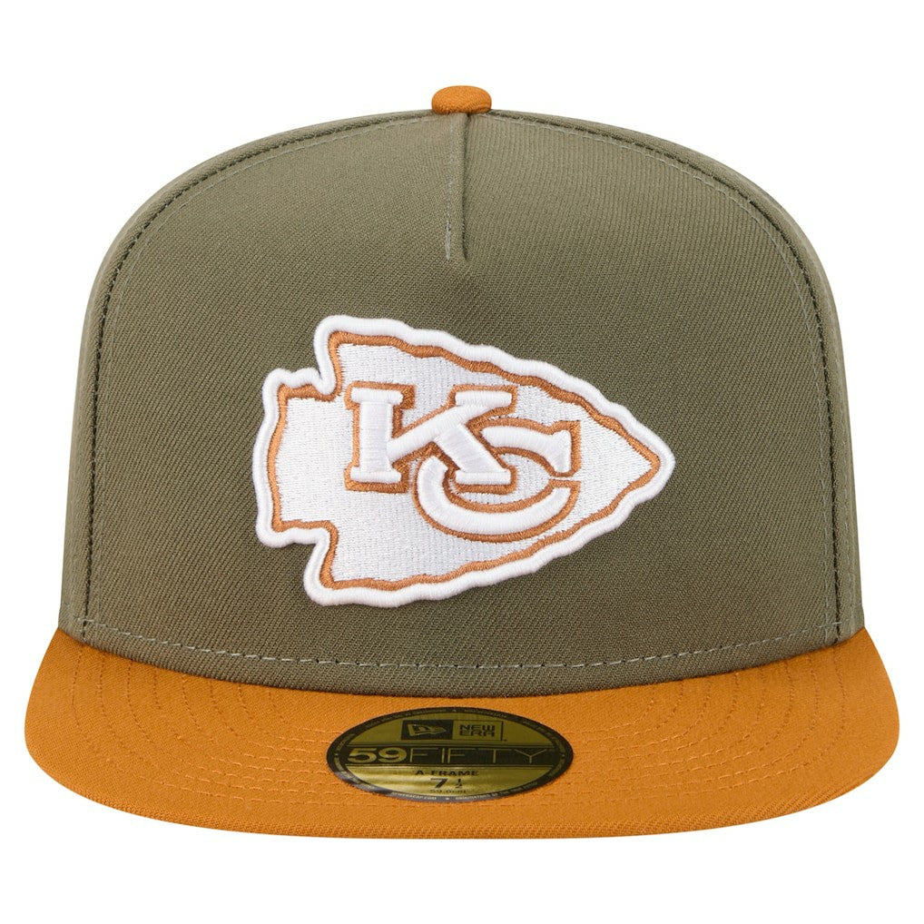 Kansas City Chiefs New Era Color Pack A-Frame 59FIFTY Fitted Hat - Olive/Brown - NFL
