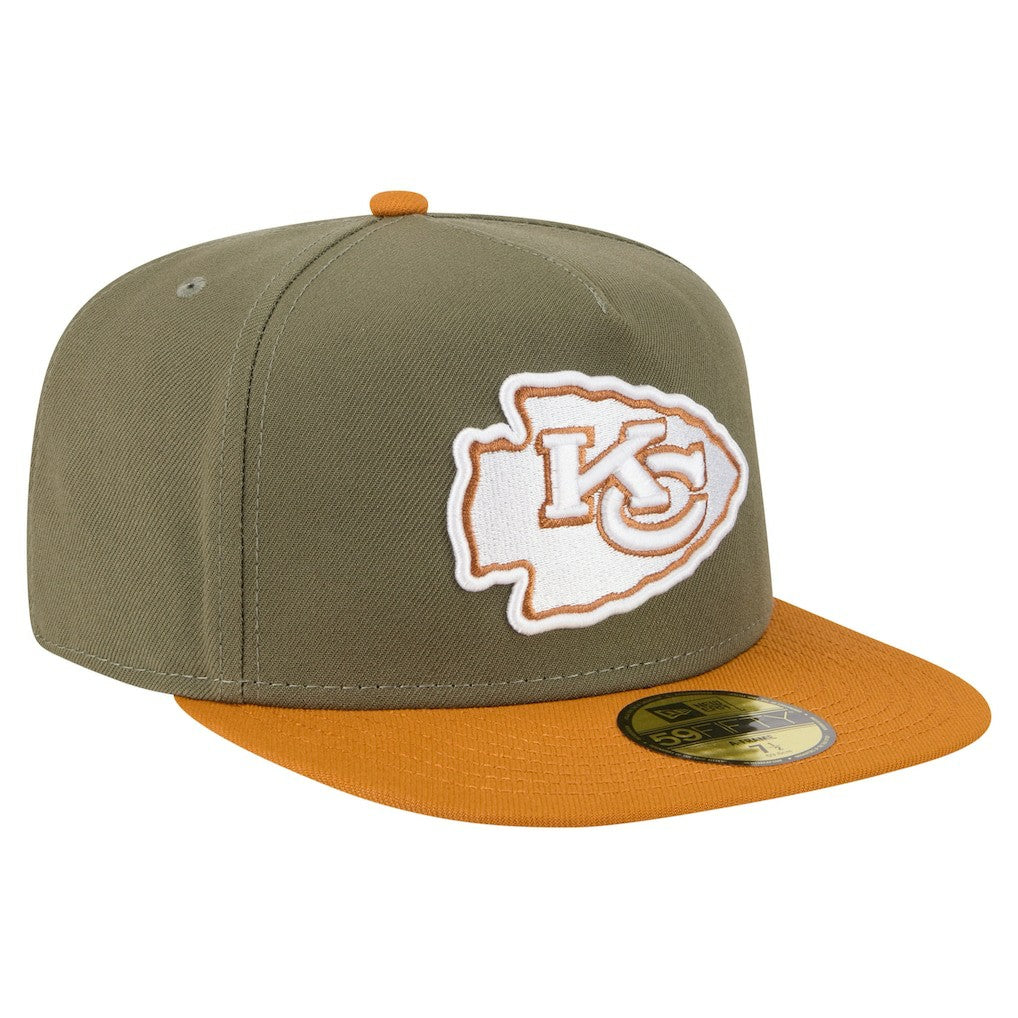 Kansas City Chiefs New Era Color Pack A-Frame 59FIFTY Fitted Hat - Olive/Brown - NFL