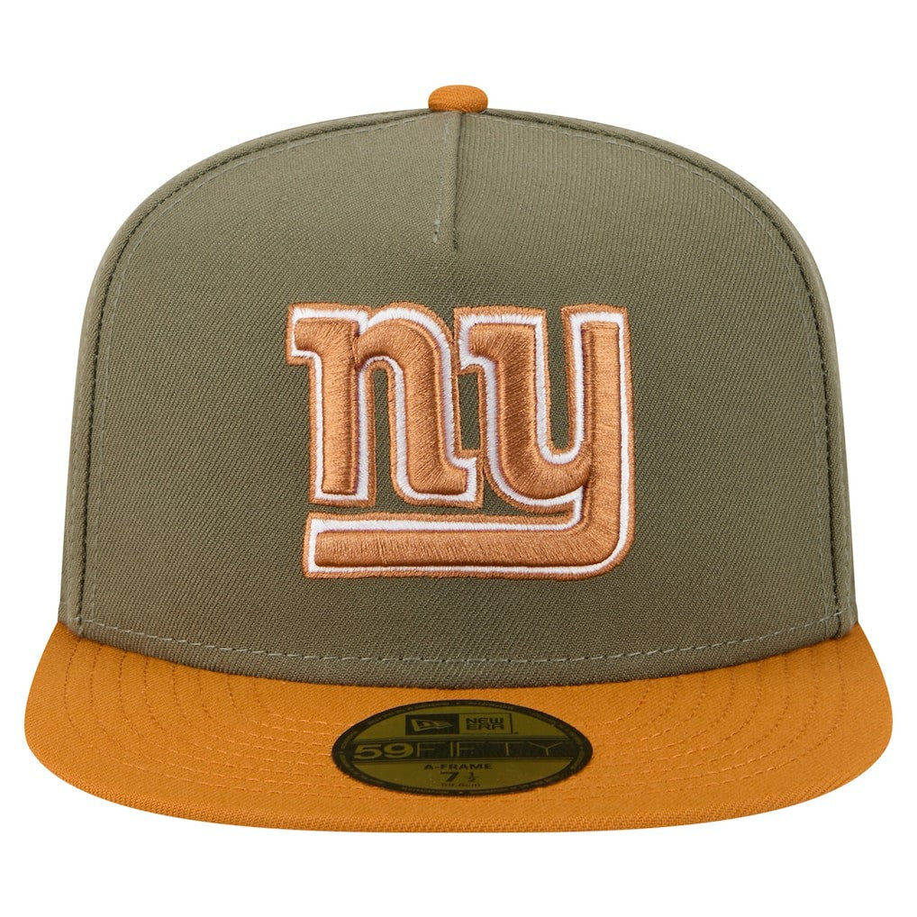 New York Giants New Era Color Pack A-Frame 59FIFTY Fitted Hat - Olive/Brown - NFL