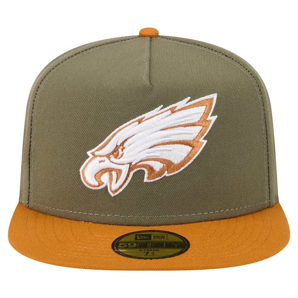 Philadelphia Eagles New Era Color Pack A-Frame 59FIFTY Fitted Hat - Olive/Brown - NFL