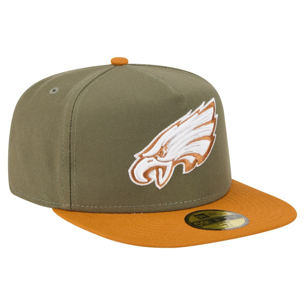Philadelphia Eagles New Era Color Pack A-Frame 59FIFTY Fitted Hat - Olive/Brown - NFL