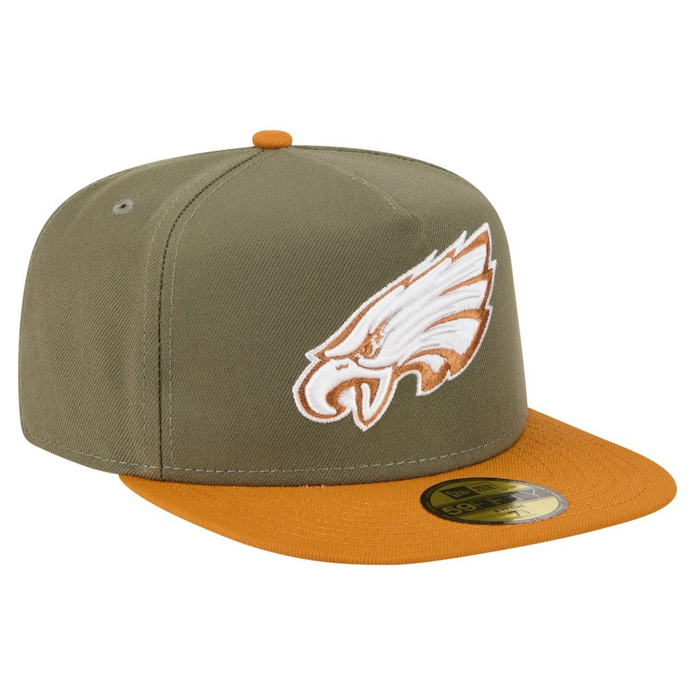 Philadelphia Eagles New Era Color Pack A-Frame 59FIFTY Fitted Hat - Olive/Brown - NFL