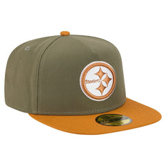 Pittsburgh Steelers New Era Color Pack A-Frame 59FIFTY Fitted Hat - Olive/Brown - NFL