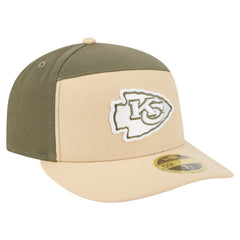 Kansas City Chiefs New Era Two-Tone Color Pack Split Panel 59FIFTY Fitted Hat - Light Beige/Olive - NFL