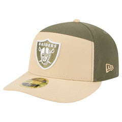 Las Vegas Raiders New Era Two-Tone Color Pack Split Panel 59FIFTY Fitted Hat - Light Beige/Olive - NFL
