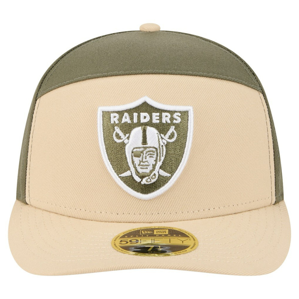 Las Vegas Raiders New Era Two-Tone Color Pack Split Panel 59FIFTY Fitted Hat - Light Beige/Olive - NFL
