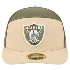 Las Vegas Raiders New Era Two-Tone Color Pack Split Panel 59FIFTY Fitted Hat - Light Beige/Olive - NFL