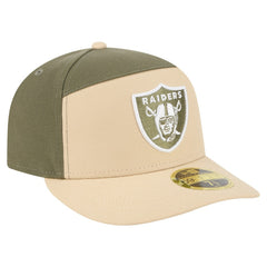 Las Vegas Raiders New Era Two-Tone Color Pack Split Panel 59FIFTY Fitted Hat - Light Beige/Olive - NFL