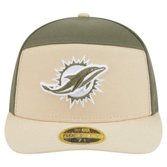 Miami Dolphins New Era Two-Tone Color Pack Split Panel 59FIFTY Fitted Hat - Light Beige/Olive - NFL