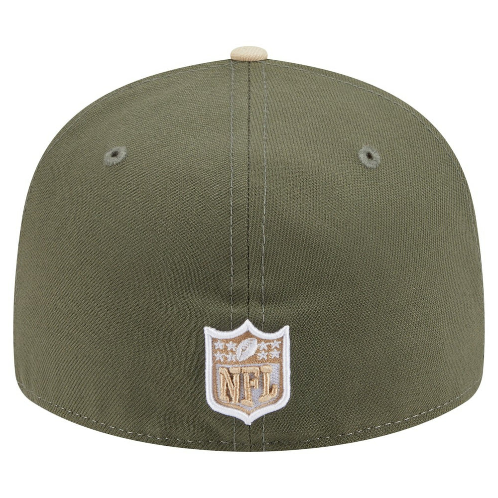 Miami Dolphins New Era Two-Tone Color Pack Split Panel 59FIFTY Fitted Hat - Light Beige/Olive - NFL