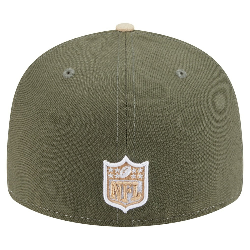 Minnesota Vikings New Era Two-Tone Color Pack Split Panel 59FIFTY Fitted Hat - Light Beige/Olive - NFL
