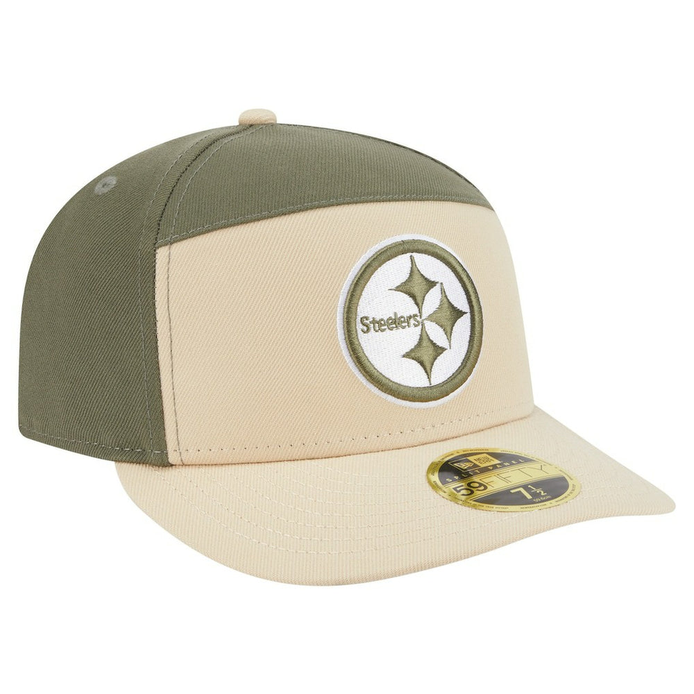 Pittsburgh Steelers New Era Two-Tone Color Pack Split Panel 59FIFTY Fitted Hat - Light Beige/Olive - NFL