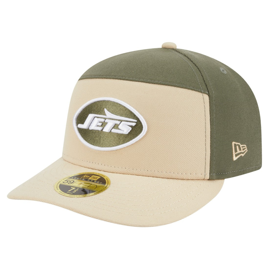 New York Jets New Era Two-Tone Color Pack Split Panel 59FIFTY Fitted Hat - Light Beige/Olive - NFL