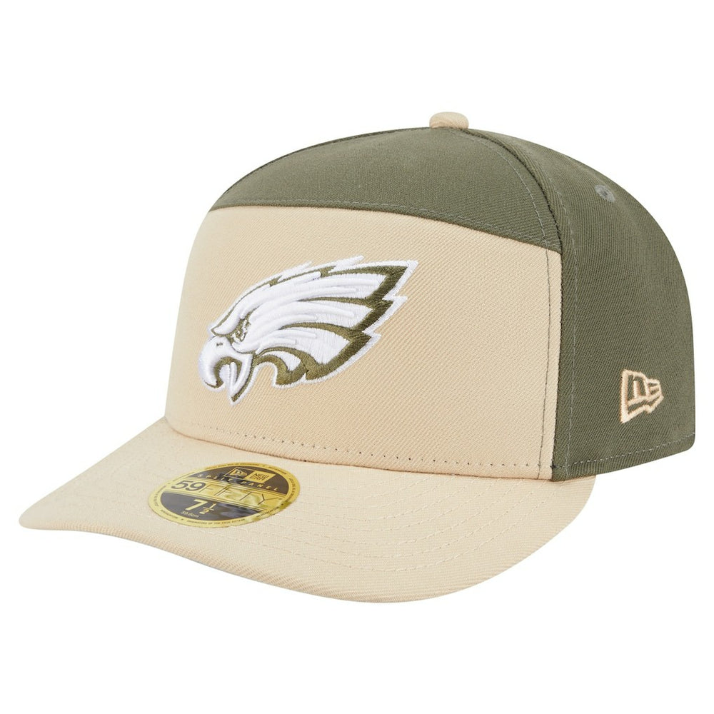 Philadelphia Eagles New Era Two-Tone Color Pack Split Panel 59FIFTY Fitted Hat - Light Beige/Olive - NFL