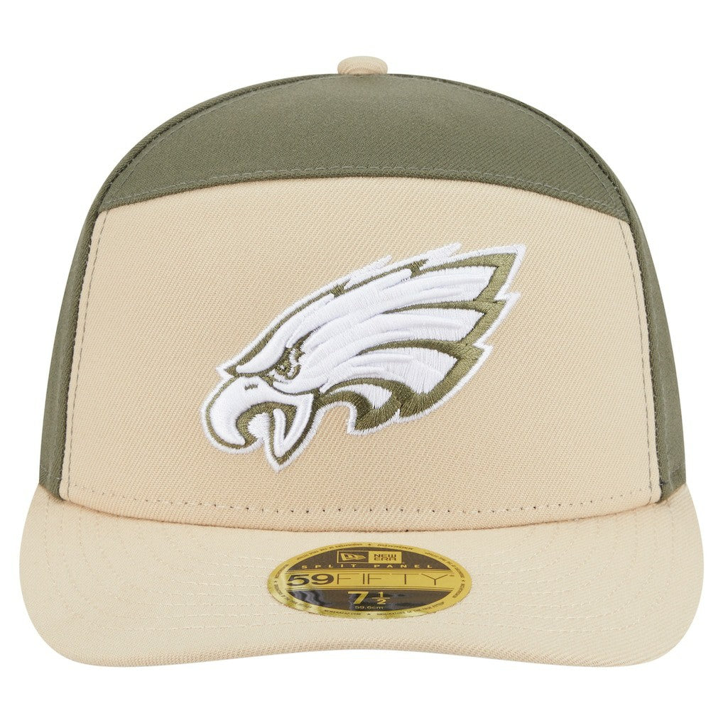 Philadelphia Eagles New Era Two-Tone Color Pack Split Panel 59FIFTY Fitted Hat - Light Beige/Olive - NFL