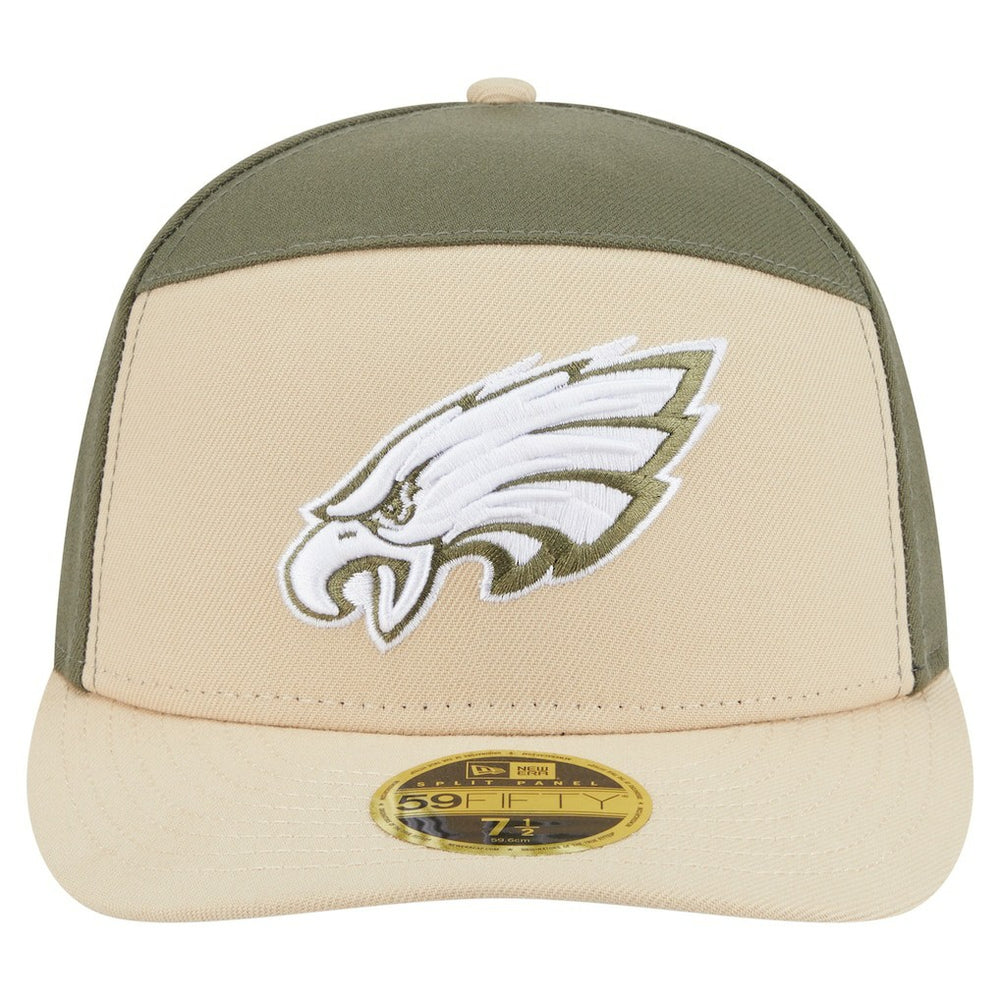 Philadelphia Eagles New Era Two-Tone Color Pack Split Panel 59FIFTY Fitted Hat - Light Beige/Olive - NFL