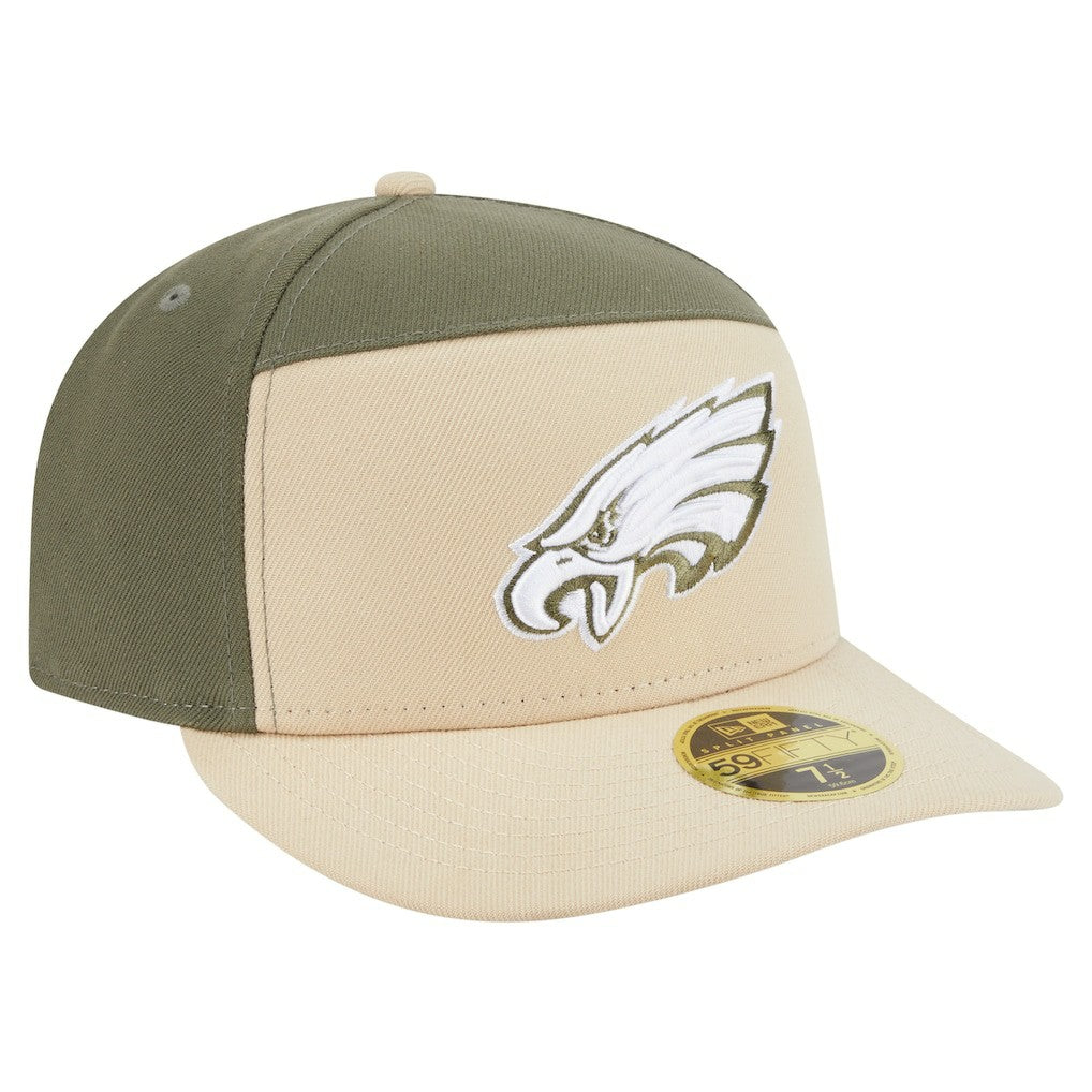 Philadelphia Eagles New Era Two-Tone Color Pack Split Panel 59FIFTY Fitted Hat - Light Beige/Olive - NFL