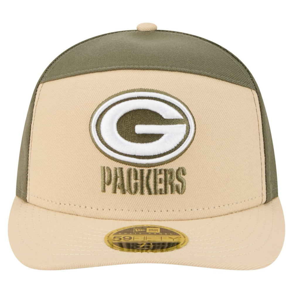 Green Bay Packers New Era Two-Tone Color Pack Split Panel 59FIFTY Fitted Hat - Light Beige/Olive - NFL