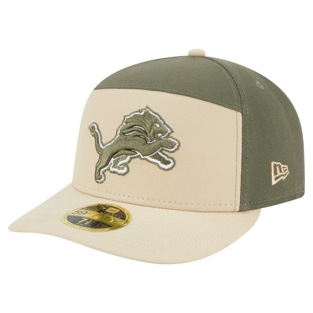 Detroit Lions New Era Two-Tone Color Pack Split Panel 59FIFTY Fitted Hat - Light Beige/Olive - NFL